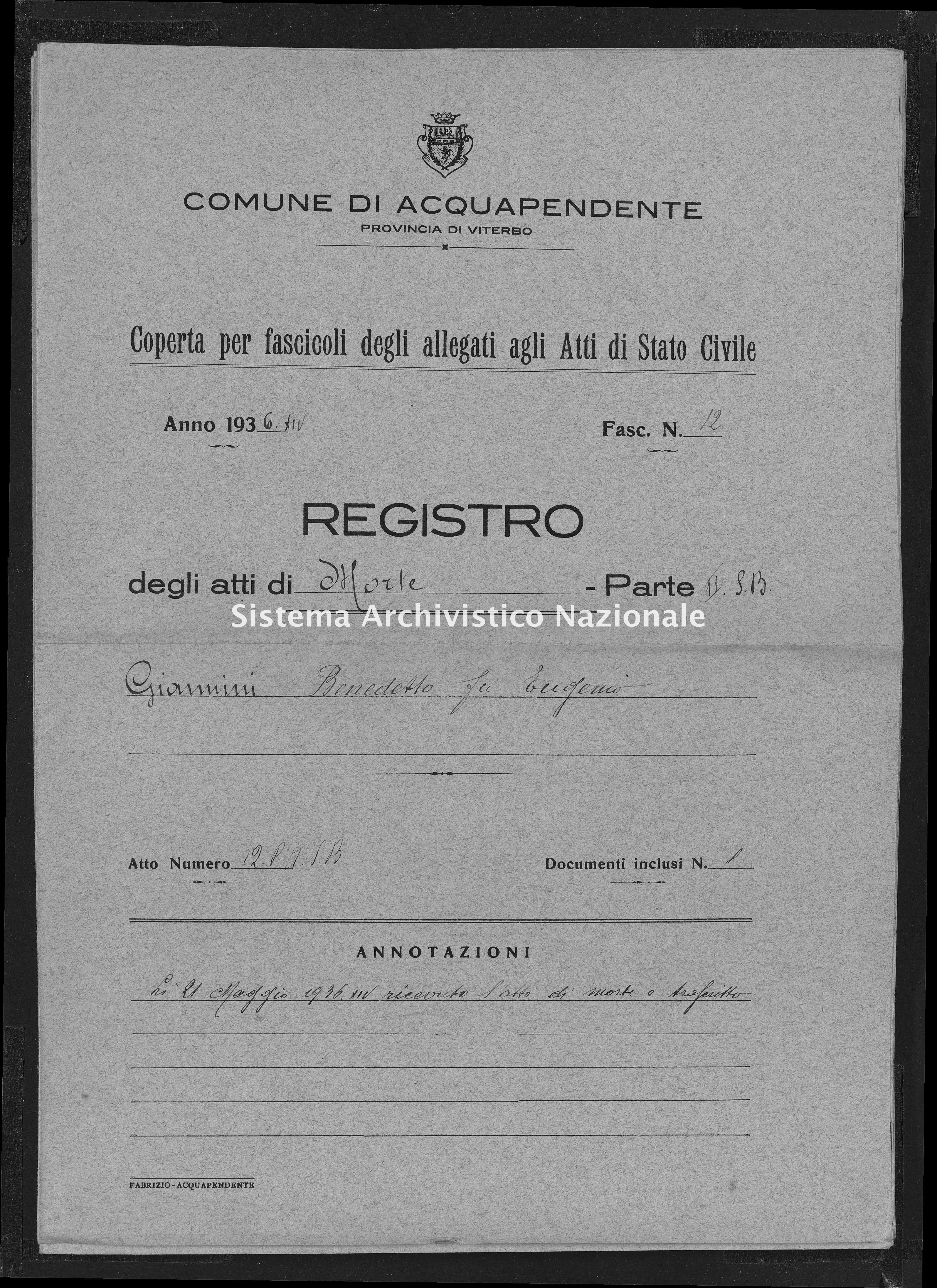 Dettaglio Oggetto Digitale Sistema Archivistico Nazionale