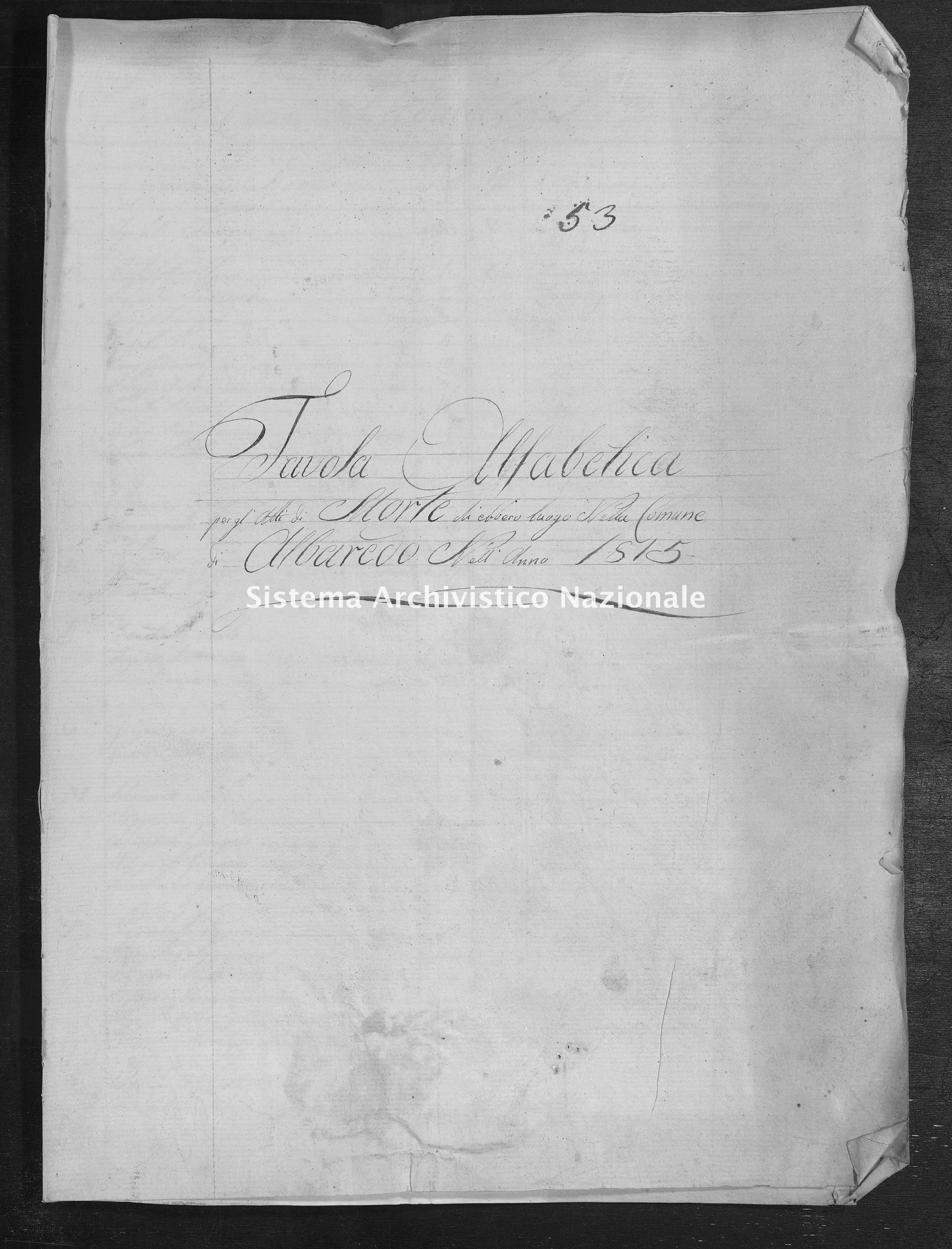 Archivio di stato di Treviso - Stato civile napoleonico - Albaredo - Morti, indice - 1815 - 511 -