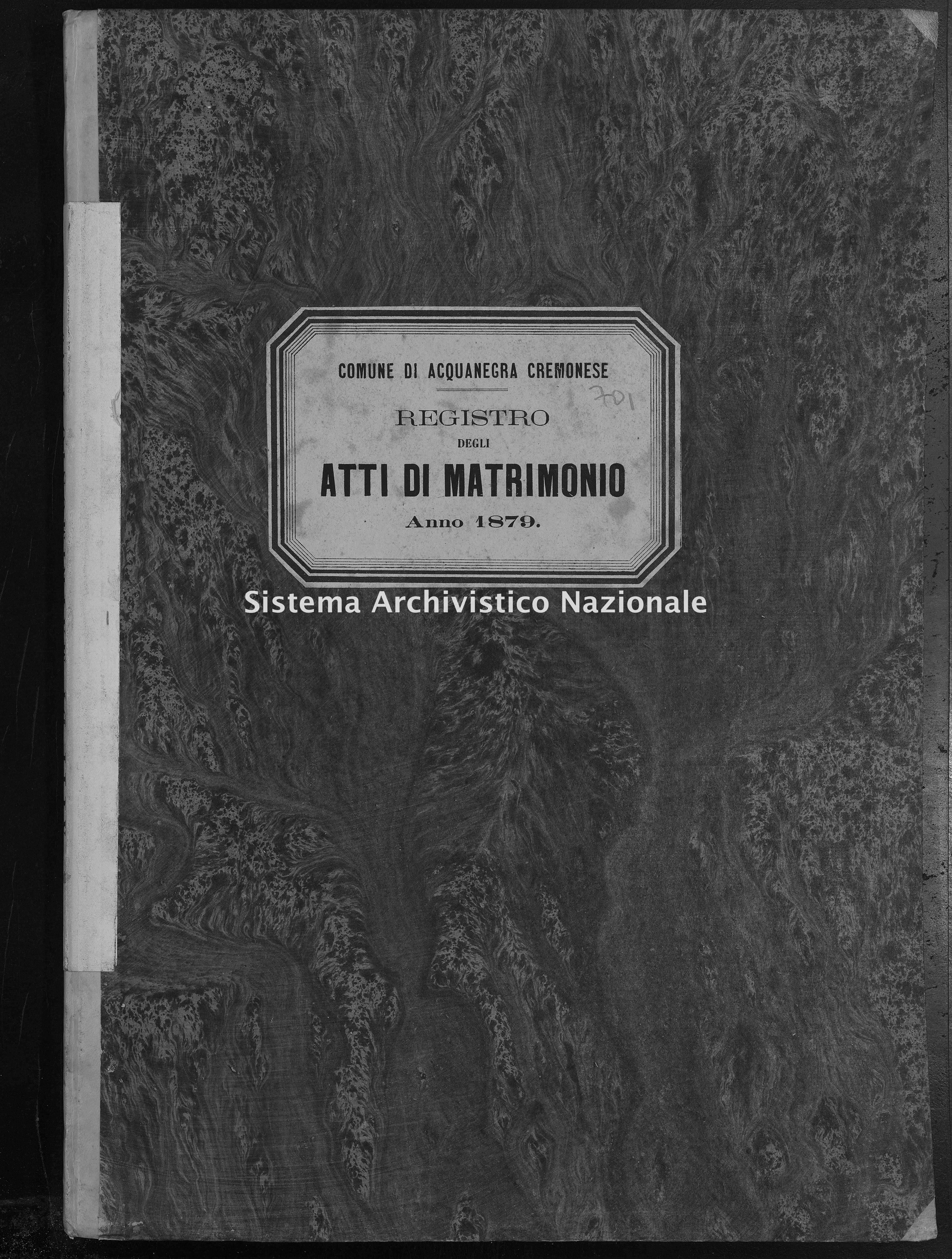 Archivio di stato di Cremona - Stato civile - Acquanegra Cremonese - Matrimoni - 1879 - 701 -