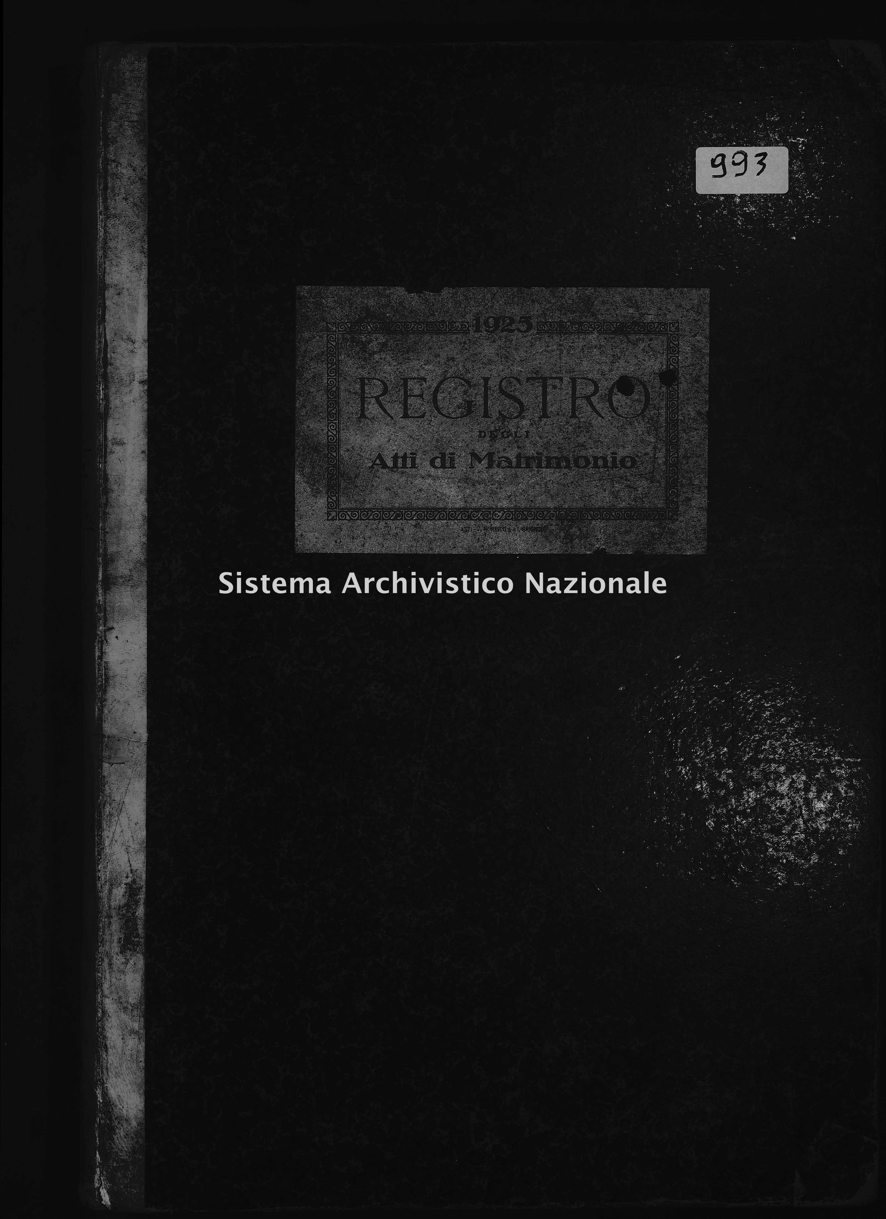 Archivio di stato di Asti - Stato civile del territorio di Asti - Asti - Matrimoni - 1925 - 993, Parte 1 -