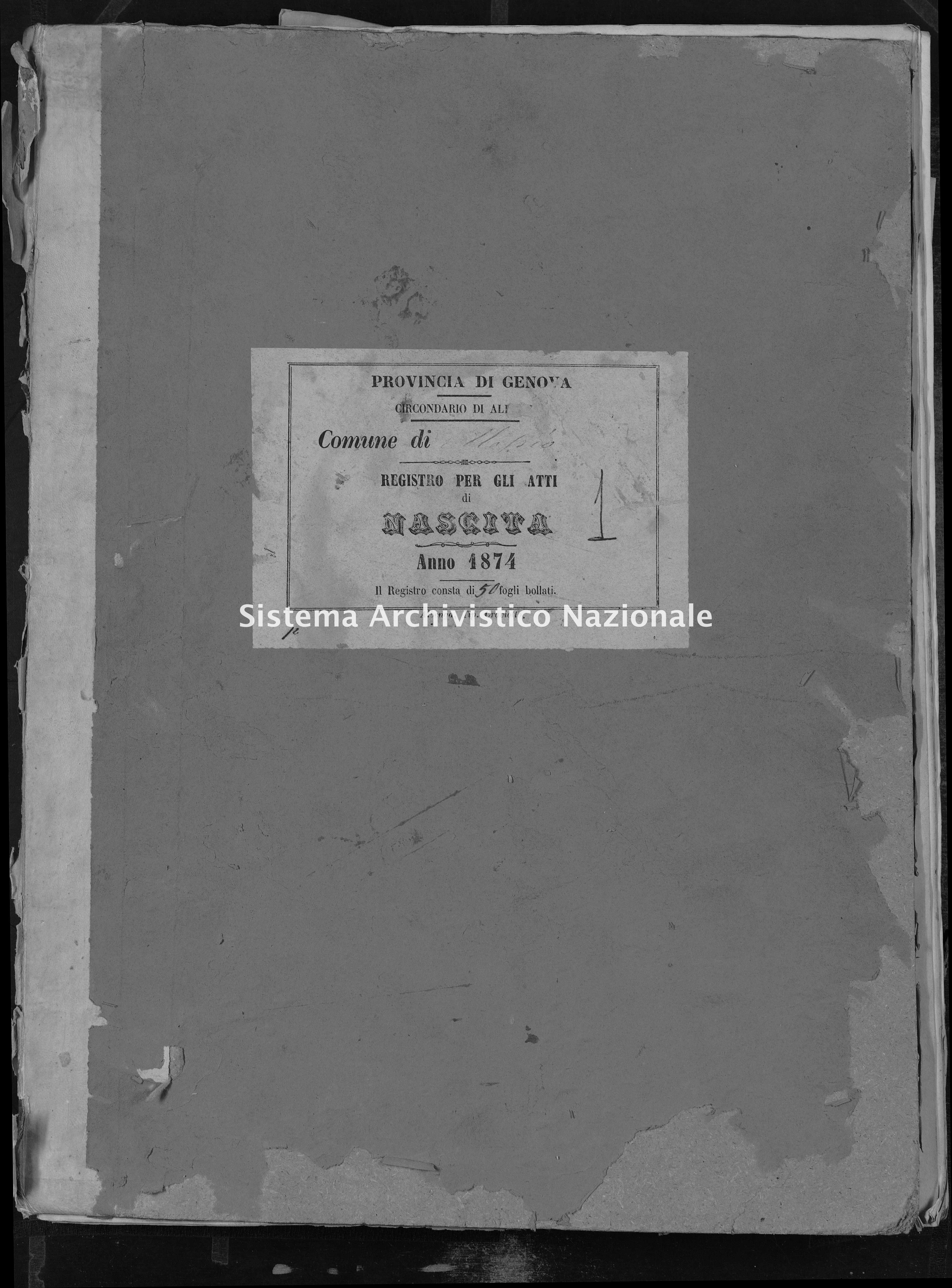Archivio di stato di Savona - Stato civile - Alassio - Nati - 1874 - 1 -
