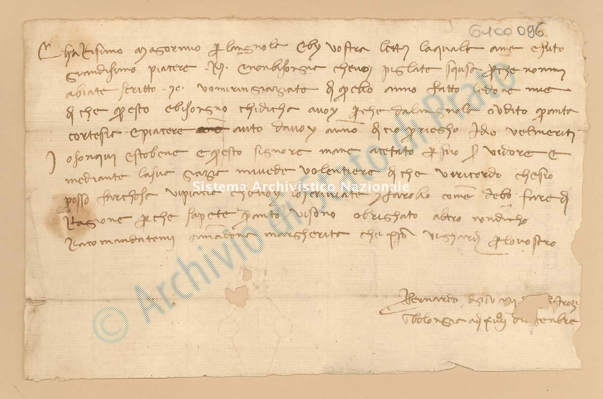 Archivio di Stato di Prato, Fondo Datini, Lettere di vari a Francesco Datini, 1103.6 Lettere Di Strozzi Bernardo Di Giovanni a Datini Francesco Di Marco (busta 1103, inserto 6, codice 6100096)