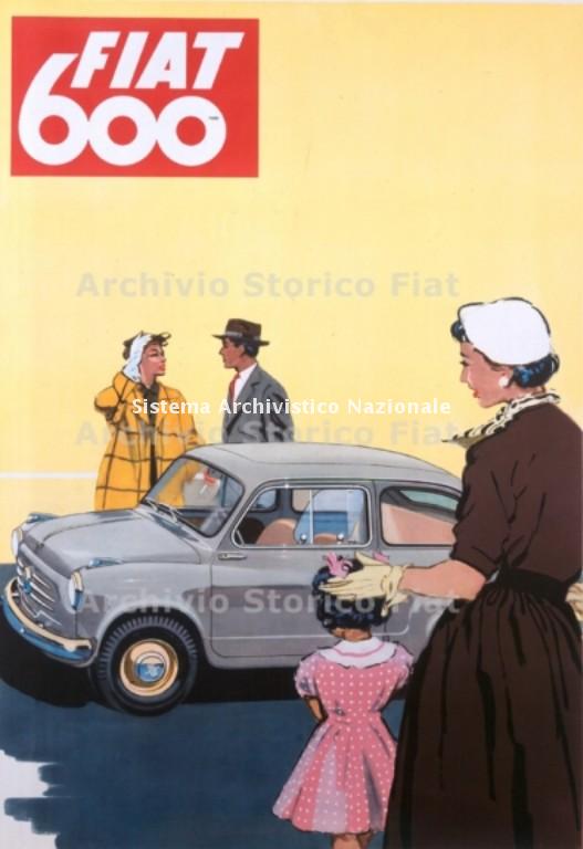 Fiat, immagine pubblicitaria del modello Fiat 600, anni '50
