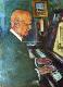 Francesco Cilea al pianoforte in un dipinto di Nin...