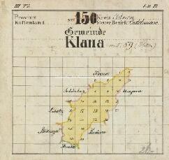 mappa catastale, Mappa catastale del Comune di Clana foglio XXVI, sezione ...